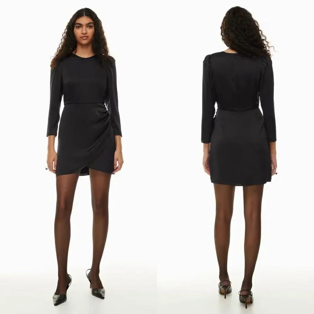 Wilfred Didi Satin Dress 2 Black $128 NWT